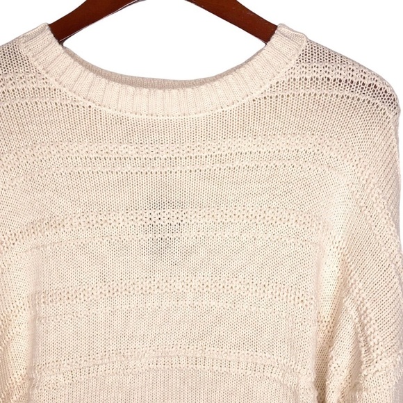 CUPCAKES and CASHMERE NWT Textured Pullover Knit Hi Low Hem Sweater in Cream - Picture 3 of 16